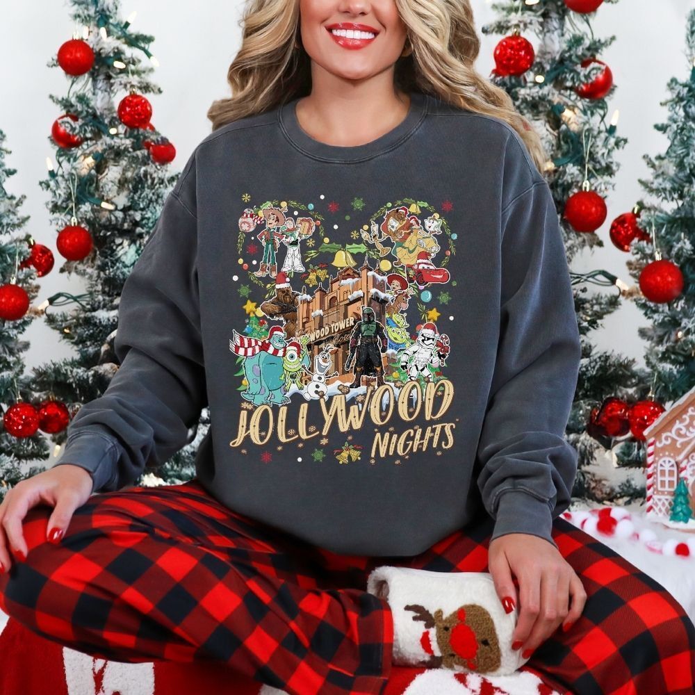 Disney World Parks Christmas Hollywood Nights Hollywood Studios Sweatshi…